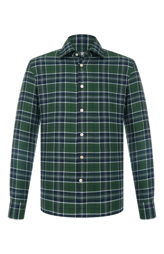 Рубашка из хлопка и кашемира Kiton UMCNERH0942007 Зелёный UMCNERH0942007