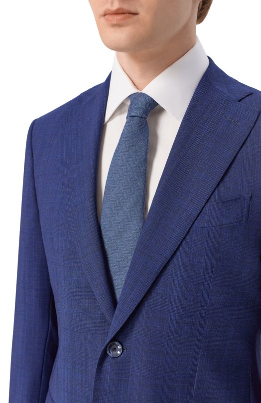 Галстук из шелка и хлопка Zilli CRAV02M0614VNJQ00 Синий  CRAV02M0614VNJQ00 Фото 2