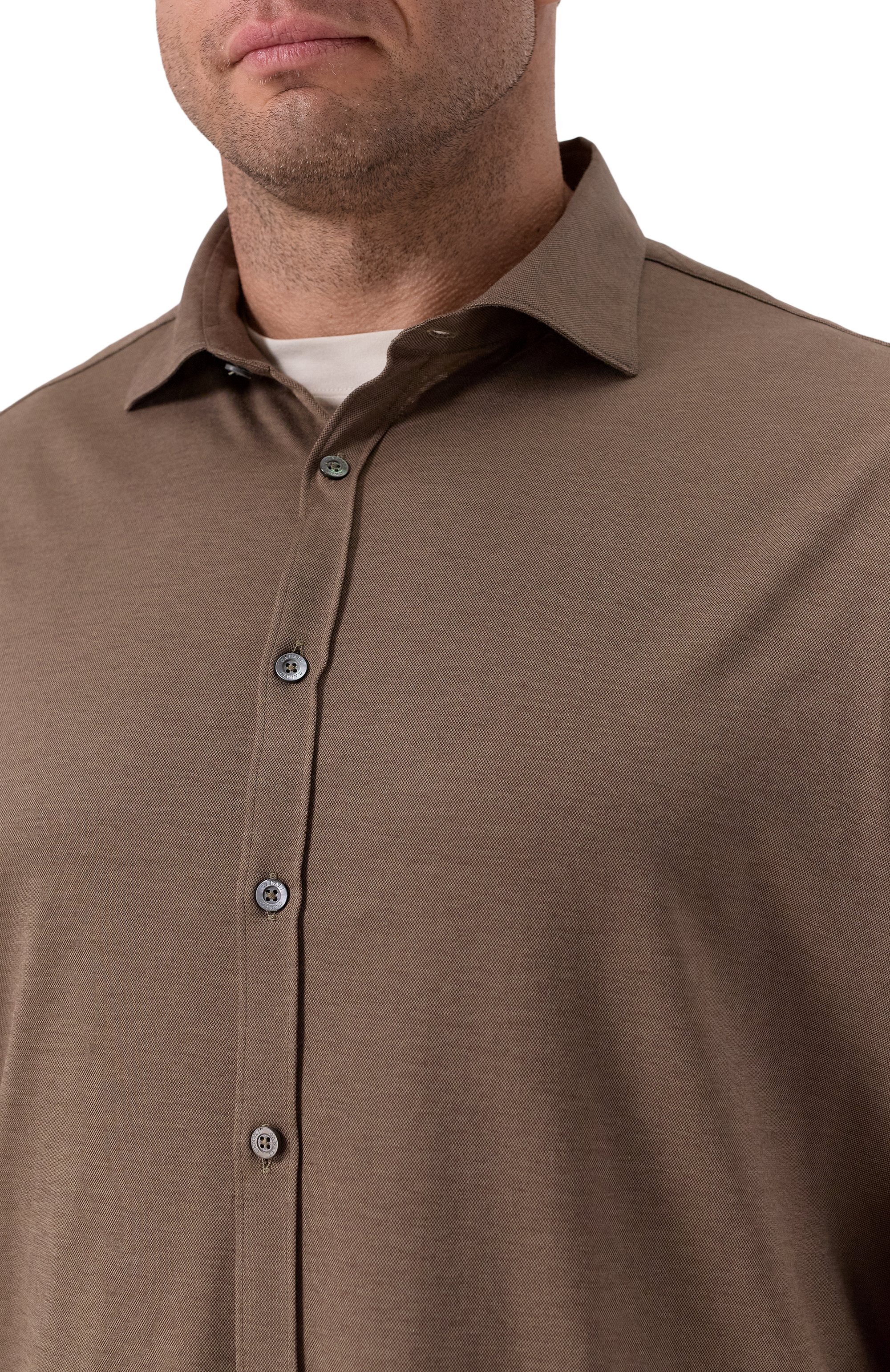 Рубашка из хлопка и лиоцелла CANALI коричневого цвета по цене 38200 руб., арт. CSL70B1/GN03485, фото 5 Рубашка из хлопка и лиоцелла CANALI, арт. CSL70B1/GN03485, фото 5