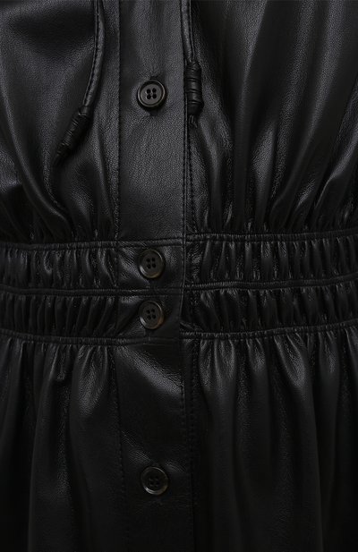 Платье из экокожи NANUSHKA черного цвета по цене 75600 руб., арт. JAYCE_BLACK_VEGAN LEATHER RUCHED, фото 5 Платье из экокожи NANUSHKA, арт. JAYCE_BLACK_VEGAN LEATHER RUCHED, фото 5