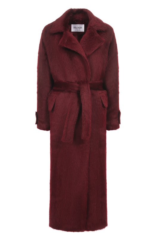 Шерстяное пальто Max Mara ALBATA1234 Бордовый ALBATA1234