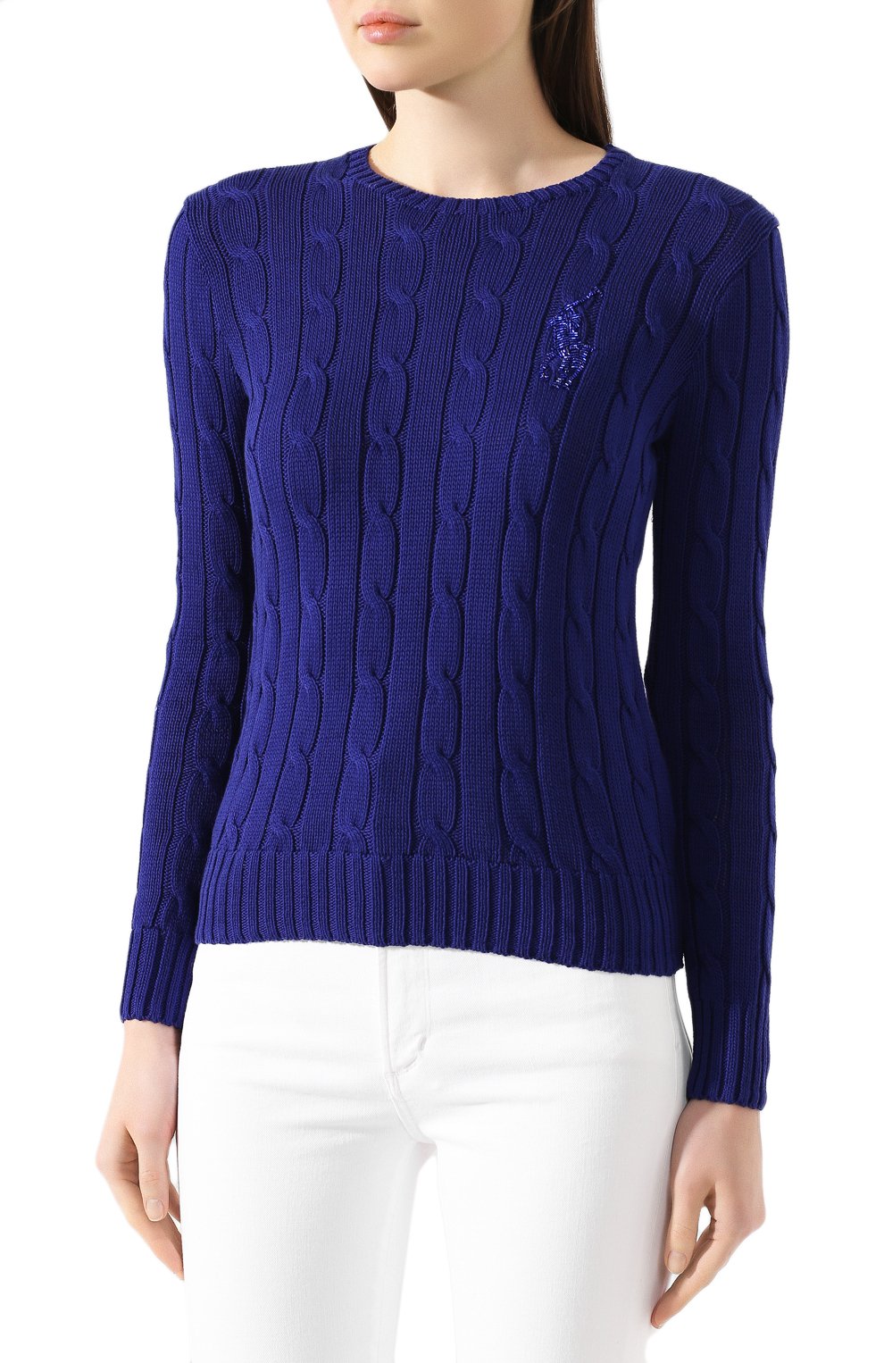 Хлопковый пуловер POLO RALPH LAUREN синего цвета по цене 23100 руб., арт. 211780365, фото 3 Хлопковый пуловер POLO RALPH LAUREN, арт. 211780365, фото 3