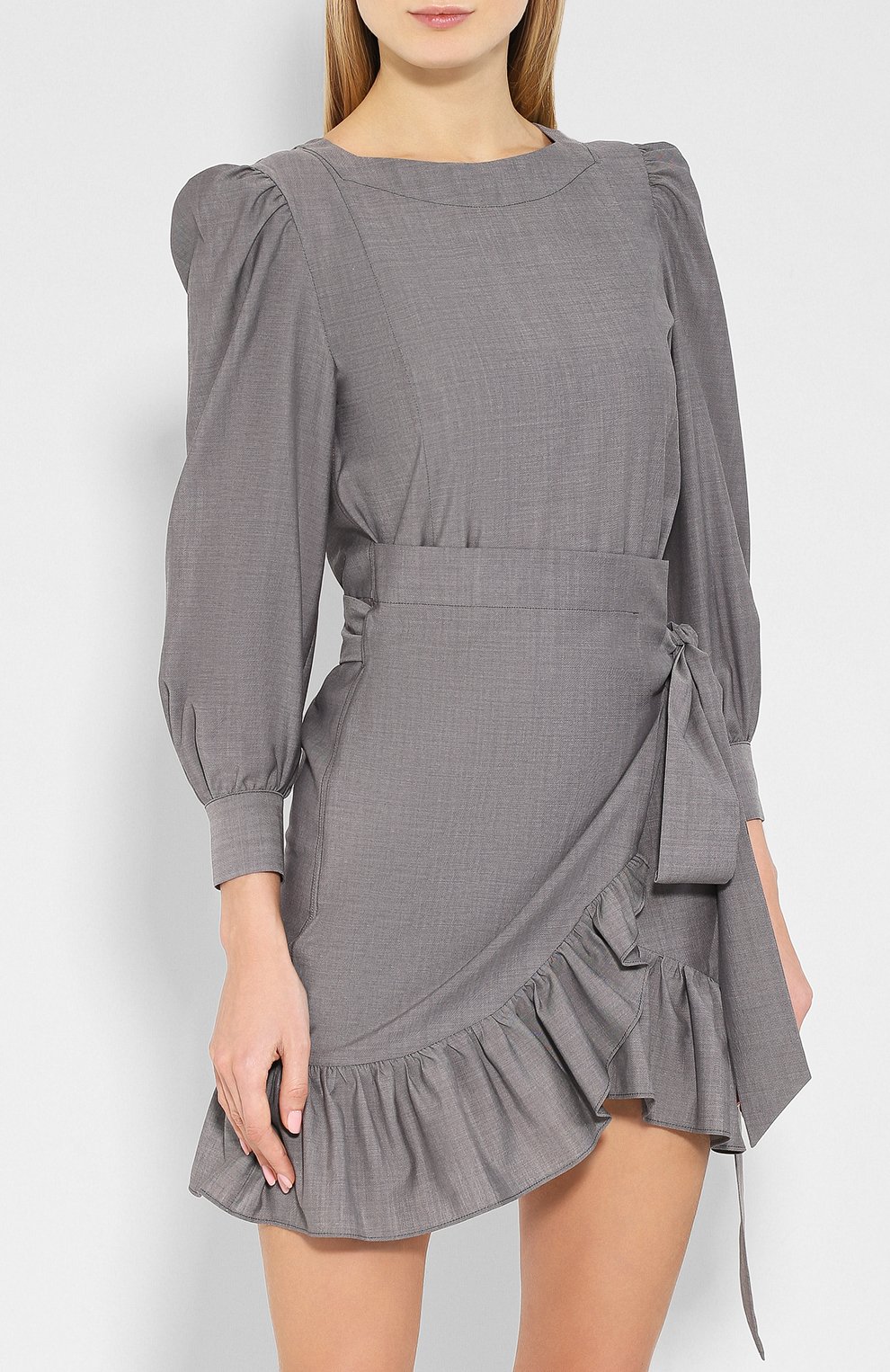 Шерстяное платье ISABEL MARANT ETOILE серого цвета по цене 57850 руб., арт. R01330-19P010E/NELICIA, фото 3 Шерстяное платье ISABEL MARANT ETOILE, арт. R01330-19P010E/NELICIA, фото 3