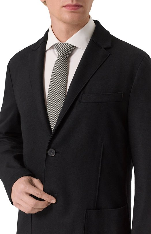 Шерстяной галстук Dolce & Gabbana GT149E/FQZAG Чёрно-белый  GT149E/FQZAG Фото 2