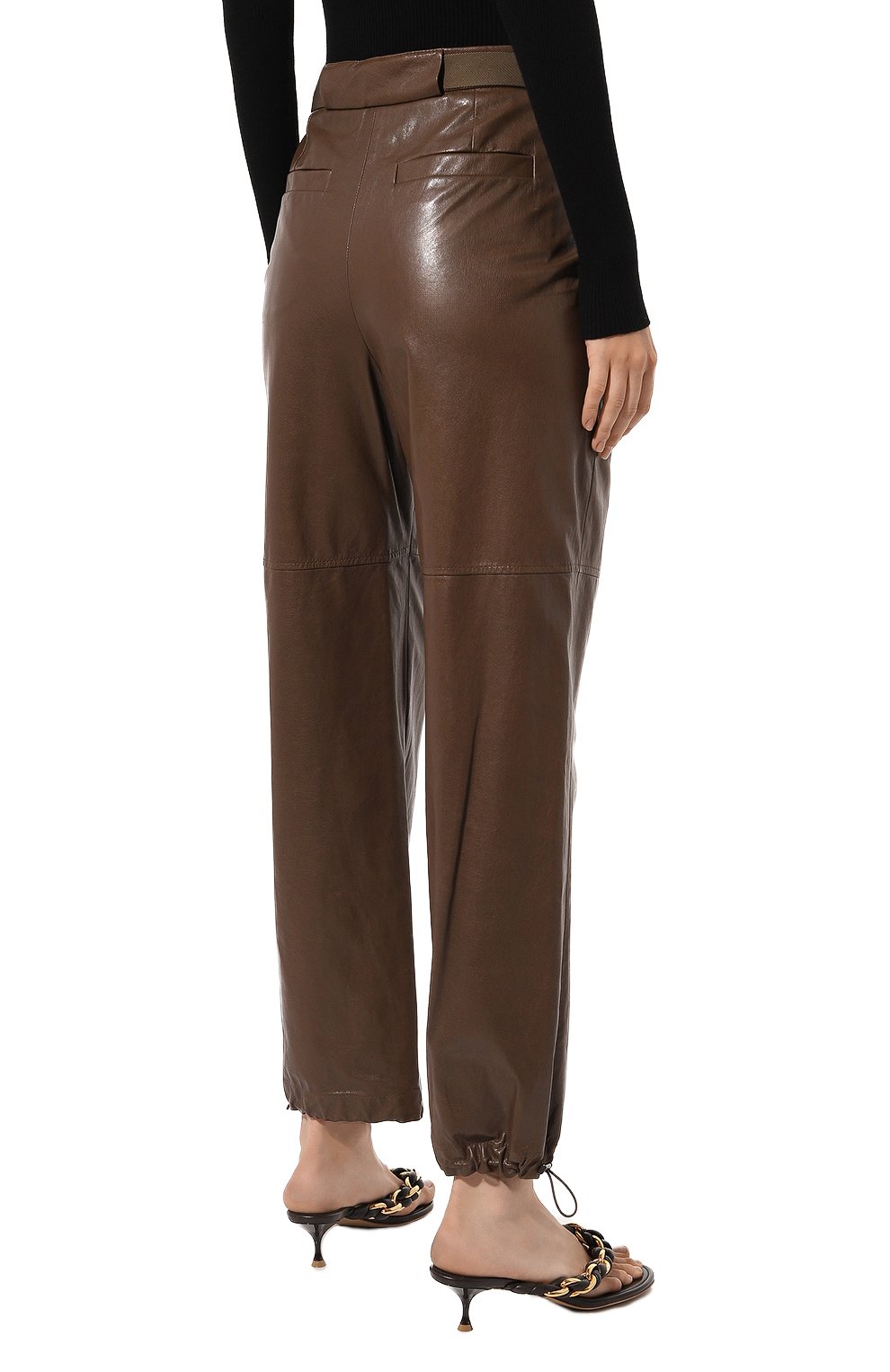 Кожаные брюки BRUNELLO CUCINELLI, арт. MPBISP8096, фото 4