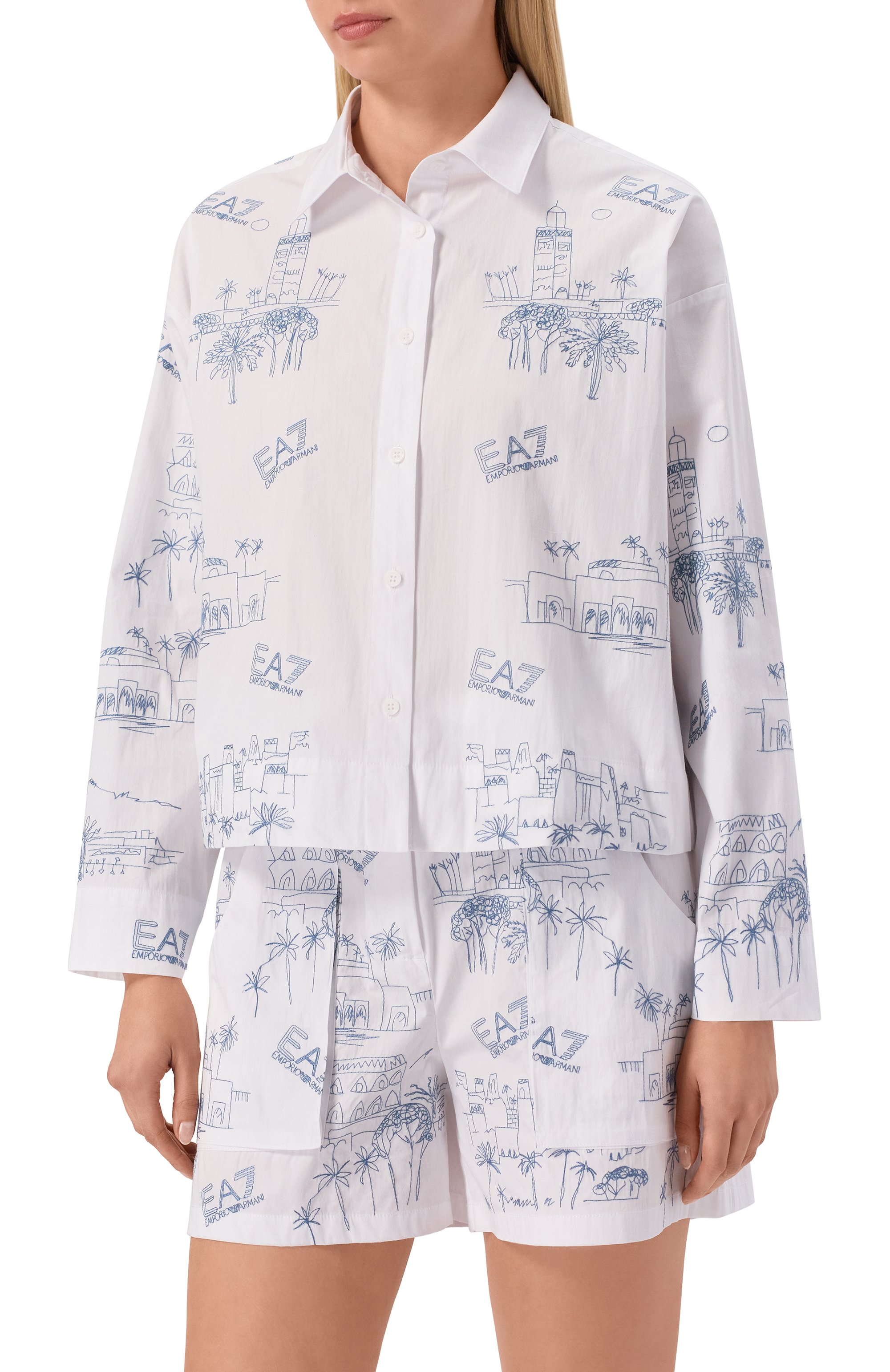 Хлопковая рубашка EA7, арт. 7W001025/AF21126, фото 3