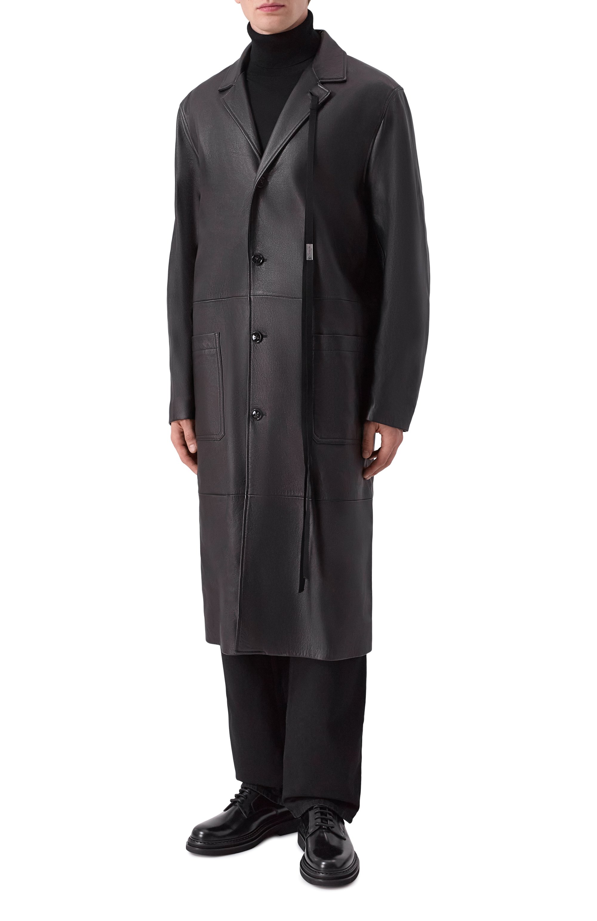 Кожаное пальто ANN DEMEULEMEESTER, арт. B0013107/LT038, фото 3