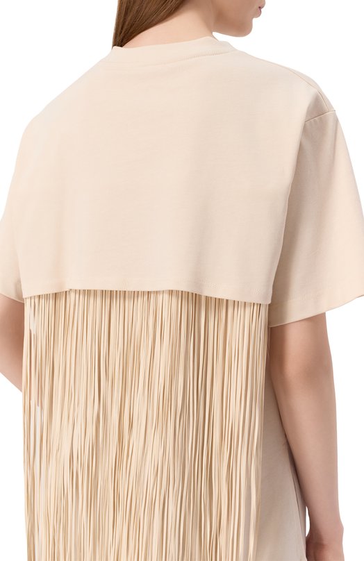 Хлопковая футболка Sportmax TEATIN0 Кремовый  TEATIN0 Фото 5