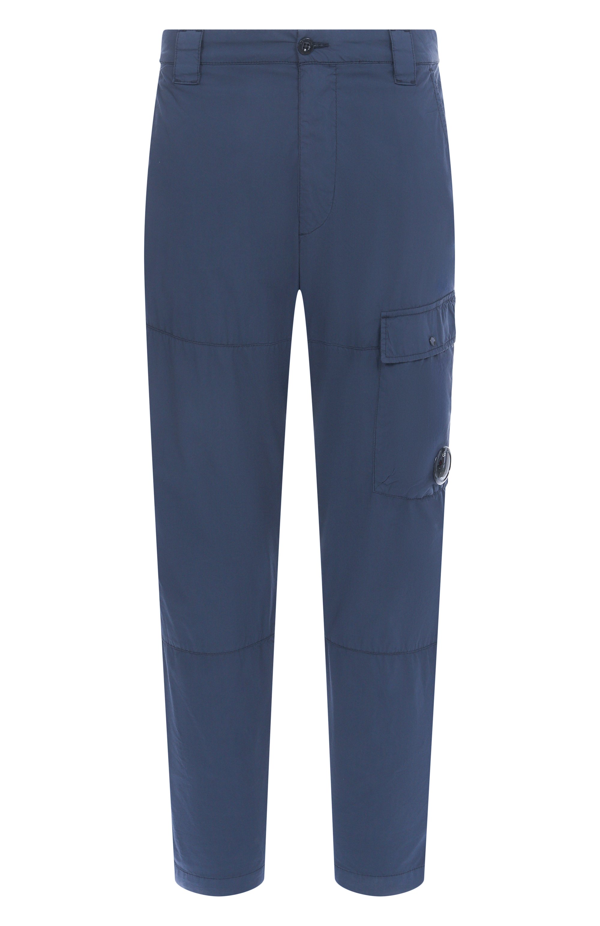 Хлопковые брюки C.P. COMPANY темно-синего цвета по цене 39950 руб., арт. 18CMPA093A006439G, фото 1 Хлопковые брюки C.P. COMPANY, арт. 18CMPA093A006439G, фото 1