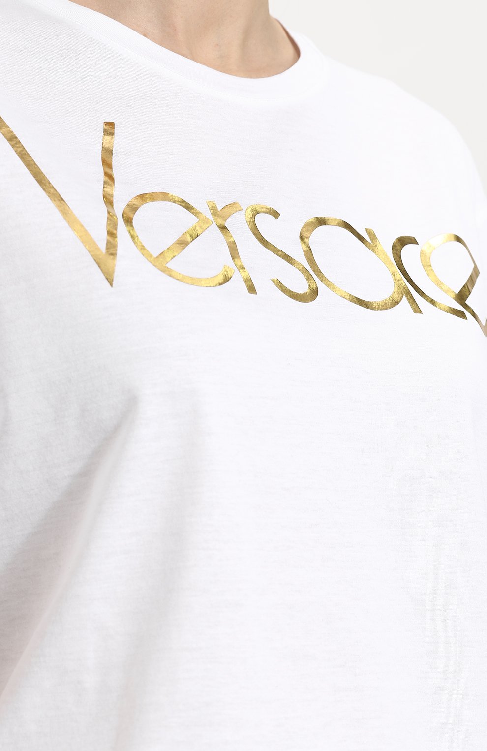 Хлопковая футболка прямого кроя с логотипом бренда VERSACE, арт. A79798/A201952, фото 5