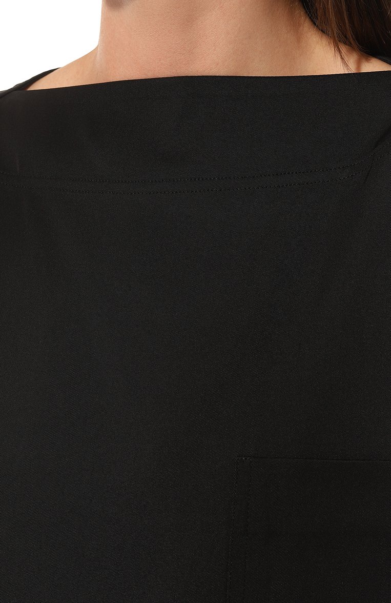 Женский топ из вискозы JIL SANDER черного цвета, арт. J01NC0114/J65141 | Фото 5 (Длина (для топов): Удлиненные; Материал сплава: Проставлено; Материал внешний: Вискоза; Драгоценные камни: Проставлено; Стили: Минимализм)