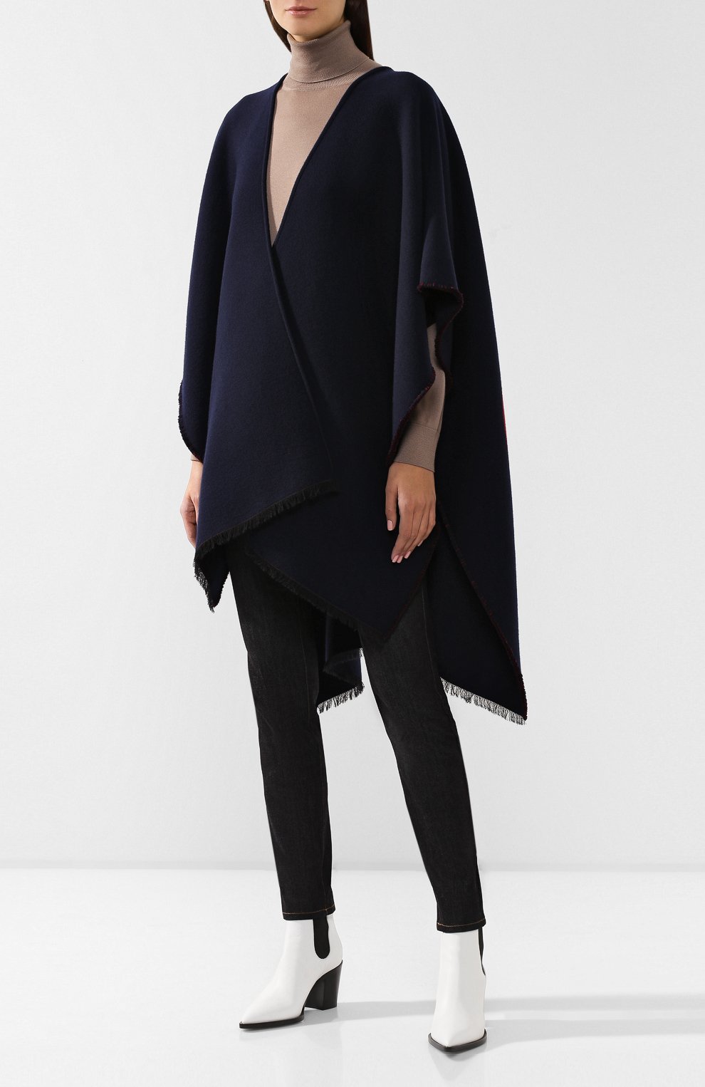 Пончо из смеси шерсти и шелка VALENTINO, арт. SW2EA018/DLV, фото 3