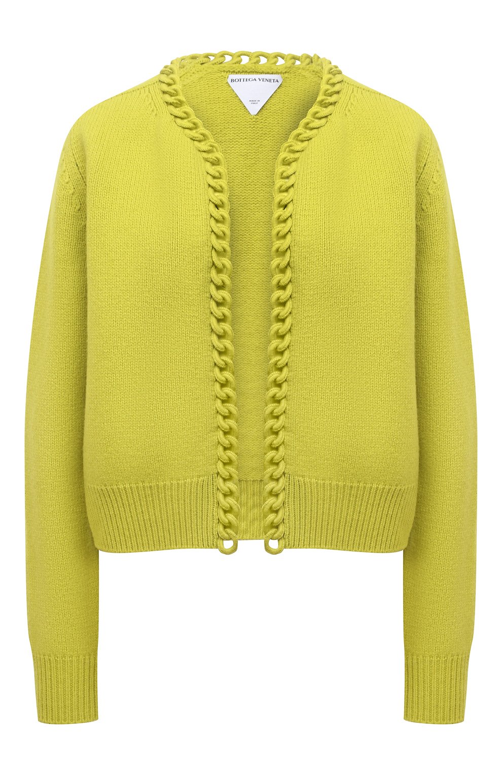 Шерстяной кардиган BOTTEGA VENETA салатового цвета по цене 162500 руб., арт. 684465/V1MF0, фото 1 Шерстяной кардиган BOTTEGA VENETA, арт. 684465/V1MF0, фото 1