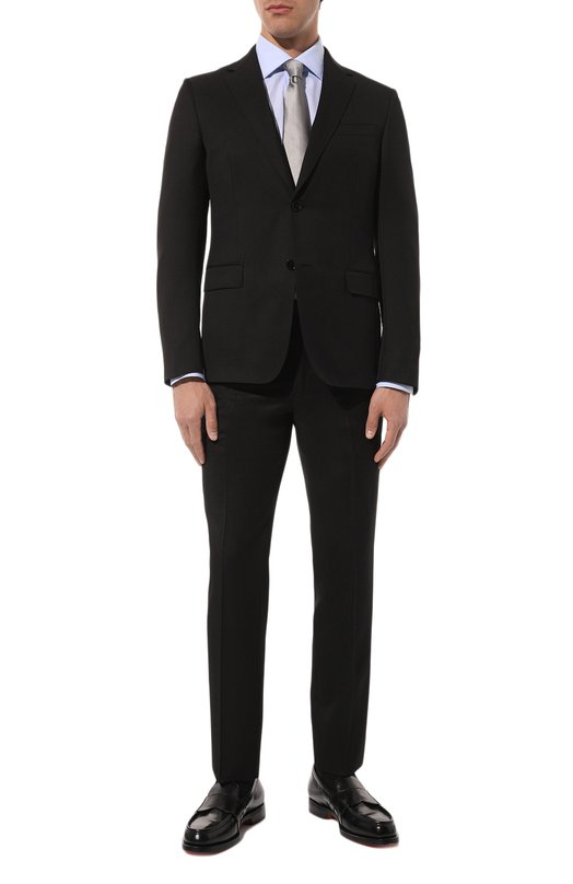 Шерстяной костюм Zegna 28QCGN/522776A5 Чёрный 28QCGN/522776A5