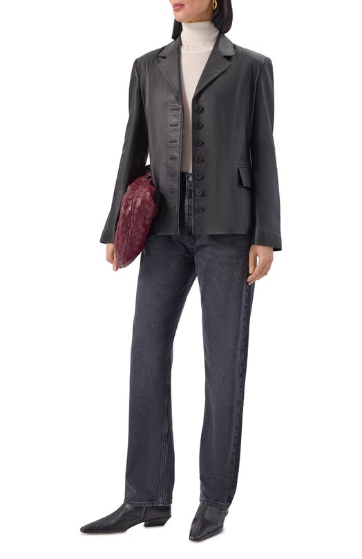 Кожаный жакет Zeynep Arcay FW25JK15 Чёрный  FW25JK15 Фото 2