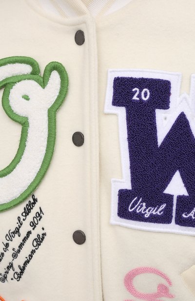 Шерстяной бомбер OFF-WHITE бежевого цвета по цене 217500 руб., арт. 0WEA129R21FAB001, фото 5 Шерстяной бомбер OFF-WHITE, арт. 0WEA129R21FAB001, фото 5