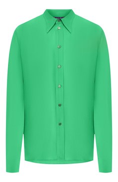 Женская шелковая рубашка RALPH LAUREN зеленого цвета, арт. 290788940 | Фото 1 (Материал внешний: Шелк; Принт: Без принта; Длина (для топов): Стандартные; Женское Кросс-КТ: Рубашка-одежда; Рукава: Длинные; Статус проверки: Проверена категория; Стили: Кэжуэл; Материал сплава: Проставлено; Драгоценные камни: Проставлено)