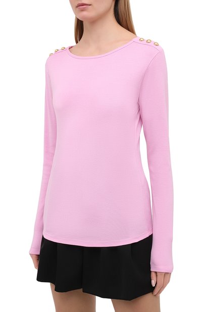 Хлопковый пуловер BALMAIN розового цвета по цене 94750 руб., арт. VF10533/J098, фото 3 Хлопковый пуловер BALMAIN, арт. VF10533/J098, фото 3