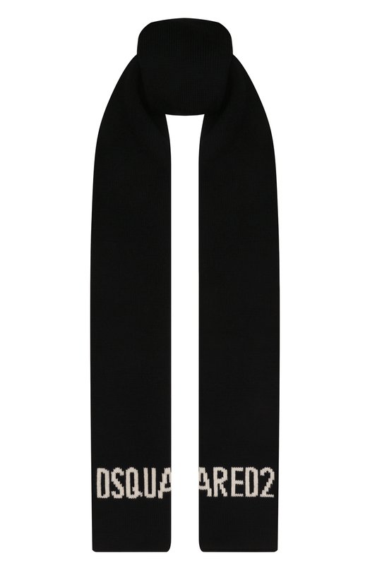 Шерстяной шарф Dsquared2 KNM0164/01W04328 Чёрный KNM0164/01W04328