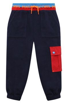 Детские хлопковые джоггеры MARC JACOBS (THE) темно-синего цвета, арт. W24293/2A-5A | Фото 1 (Материал внешний: Хлопок; Материал сплава: Проставлено; Нос: Не проставлено; Мальчики Кросс-КТ: Джоггеры-одежда; Ростовка одежда: 24 мес | 92 см, 18 мес | 86 см, 4 года | 104 см, 3 года | 98 см)