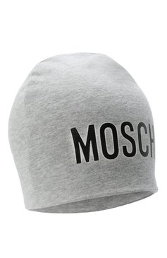 Детского хлопковая шапка MOSCHINO серого цвета, арт. HMX00Z/LDA16 | Фото 1 (Материал: Текстиль, Хлопок; Нос: Не проставлено)
