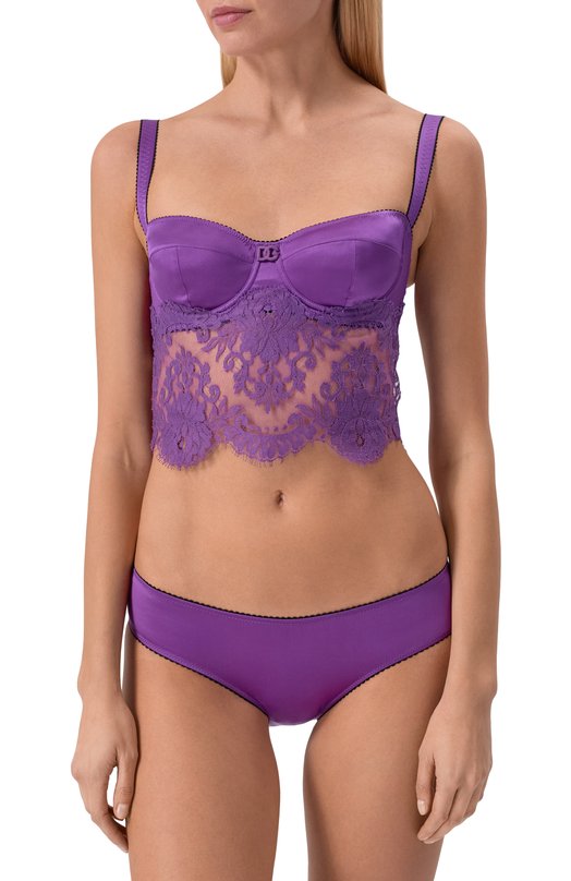 Бюстгальтер-балконет из шелка и хлопка Dolce & Gabbana 07A43T/0N08P Фиолетовый  07A43T/0N08P Фото 2