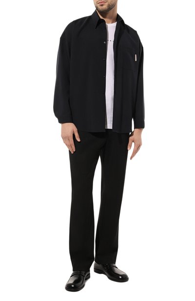 Шерстяная рубашка MARNI темно-синего цвета по цене 73200 руб., арт. CUMU0061A1 TW839, фото 2 Шерстяная рубашка MARNI, арт. CUMU0061A1 TW839, фото 2