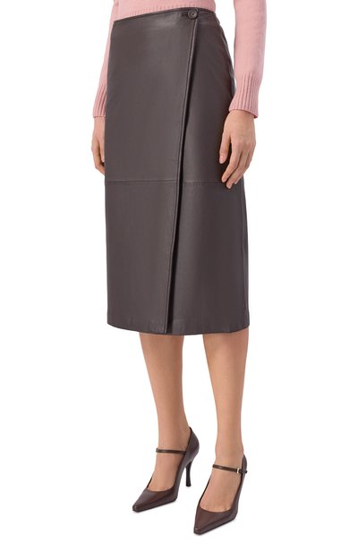 Кожаная юбка OFFICINE GENERALE, арт. W25WLTR554, фото 3