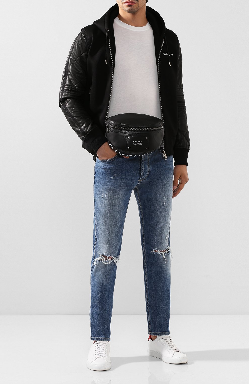 Кожаная поясная сумка tag GIVENCHY черного цвета по цене 143500 руб., арт. BK504WK0KT, фото 2 Кожаная поясная сумка tag GIVENCHY, арт. BK504WK0KT, фото 2