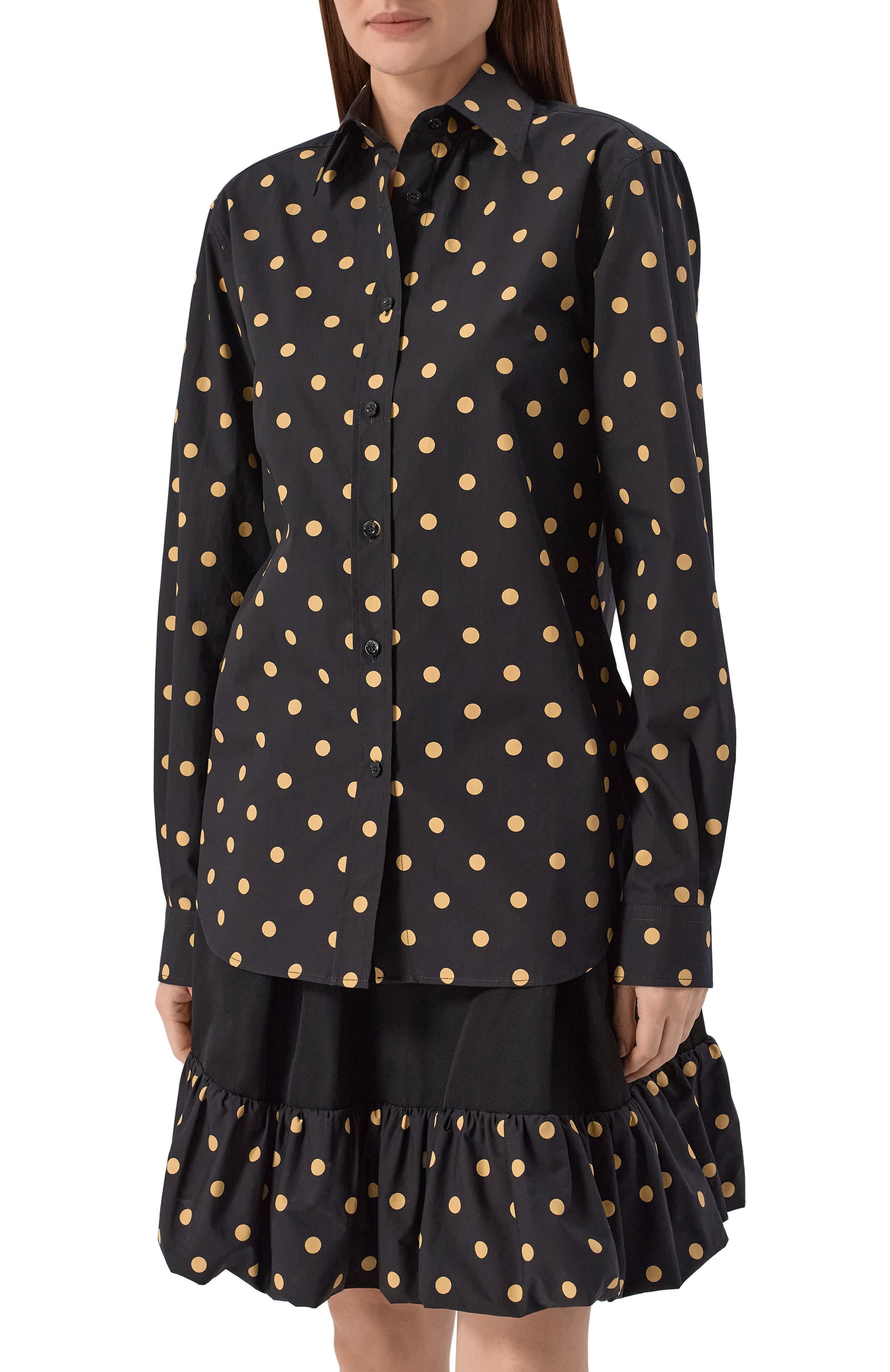 Хлопковая рубашка MOSCHINO черного цвета по цене 79950 руб., арт. A0210/5455, фото 3 Хлопковая рубашка MOSCHINO, арт. A0210/5455, фото 3