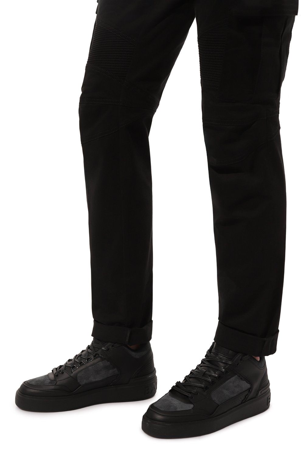 Кожаные кеды b-court BALMAIN черного цвета по цене 76950 руб., арт. AM1VI304/LUDC, фото 3 Кожаные кеды b-court BALMAIN, арт. AM1VI304/LUDC, фото 3