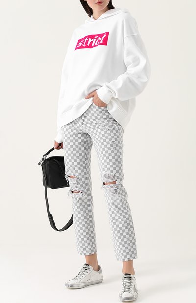 Укороченные джинсы в контрастную клетку ALEXANDER WANG, арт. 4D274017AA, фото 2