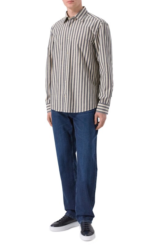 Хлопковая рубашка Bogner 58791224 Кремовый  58791224 Фото 2