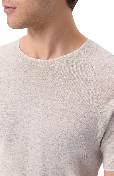 Льняной джемпер KITON серого цвета по цене 126000 руб., арт. UMK0981, фото 5 Льняной джемпер KITON, арт. UMK0981, фото 5