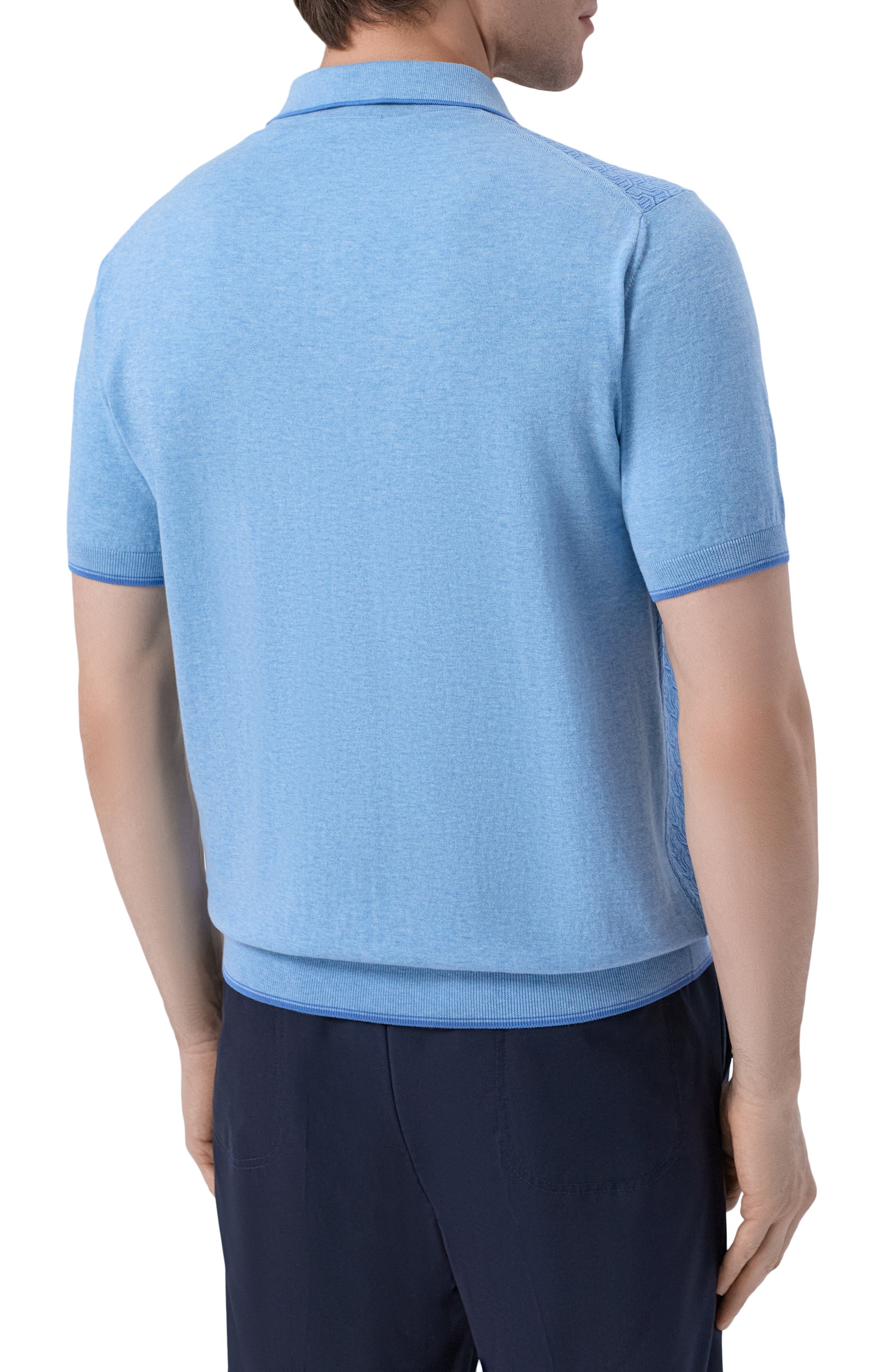 Поло из хлопка и шелка ANDREA CAMPAGNA, арт. SU26C0S280-01/C0S261, фото 4