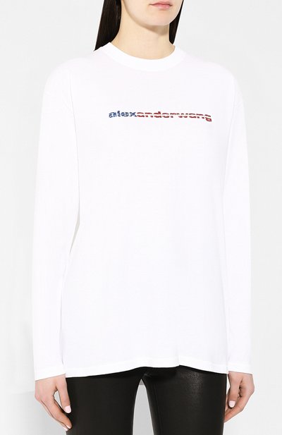 Хлопковый лонгслив ALEXANDER WANG белого цвета по цене 24700 руб., арт. 1W491208B0, фото 3 Хлопковый лонгслив ALEXANDER WANG, арт. 1W491208B0, фото 3