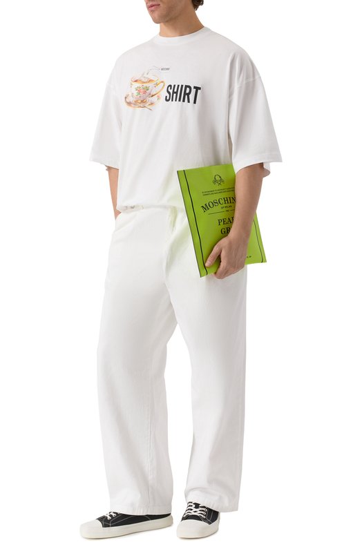 Хлопковая футболка Moschino V0706/5241 Белый  V0706/5241 Фото 2