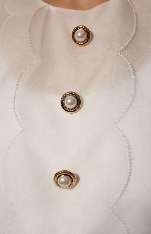 Шелковый топ Miu Miu MT1674-401-F0009 Белый  MT1674-401-F0009 Фото 5