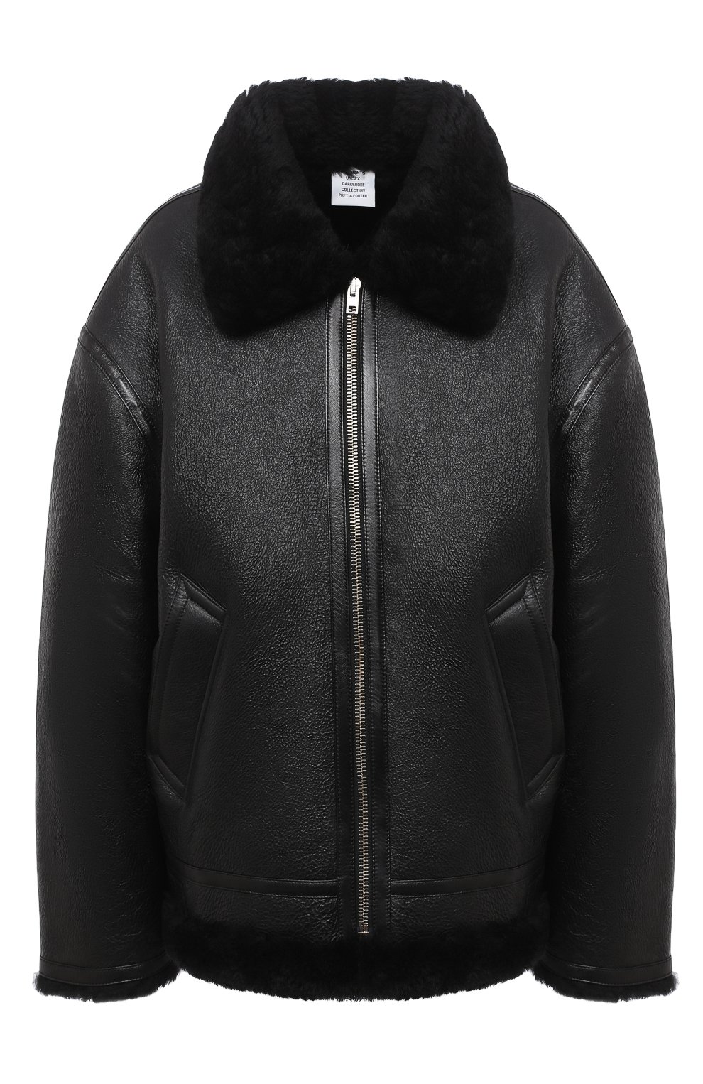 Дубленка VETEMENTS черного цвета по цене 338500 руб., арт. UAH21JA017 2403/W, фото 1 Дубленка VETEMENTS, арт. UAH21JA017 2403/W, фото 1