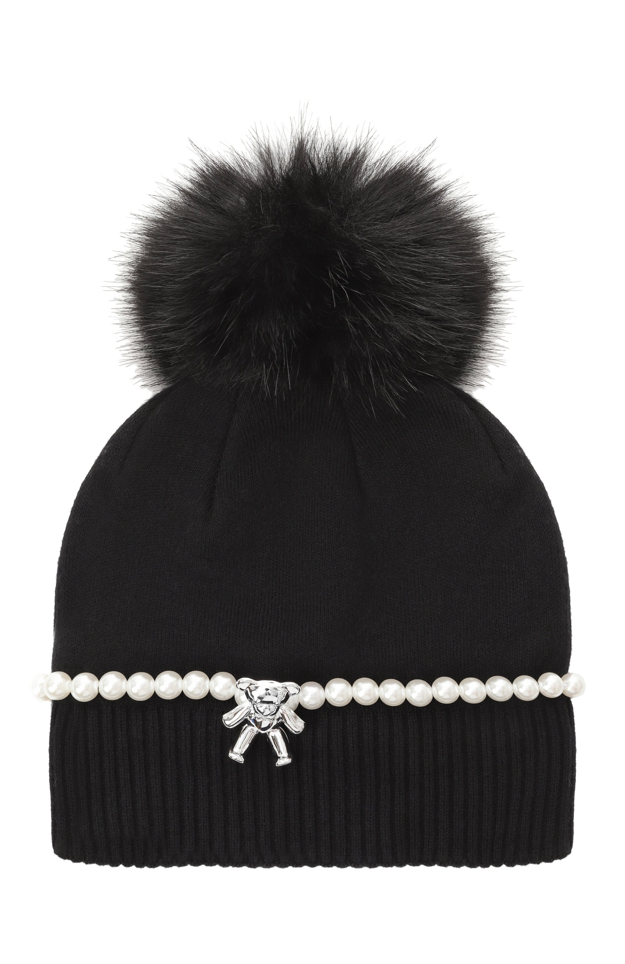 Шапка MONNALISA черного цвета по цене 15200 руб., арт. 17F009, фото 1 Шапка MONNALISA, арт. 17F009, фото 1