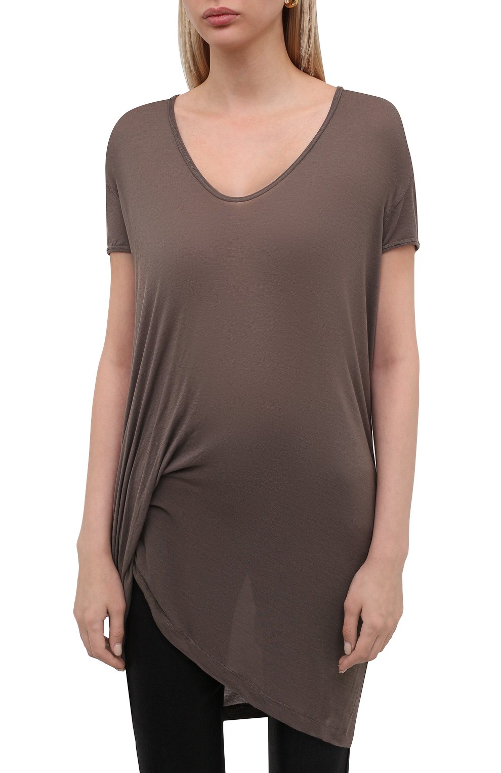 Футболка из вискозы и шелка RICK OWENS, арт. RP02A7206/JS, фото 3