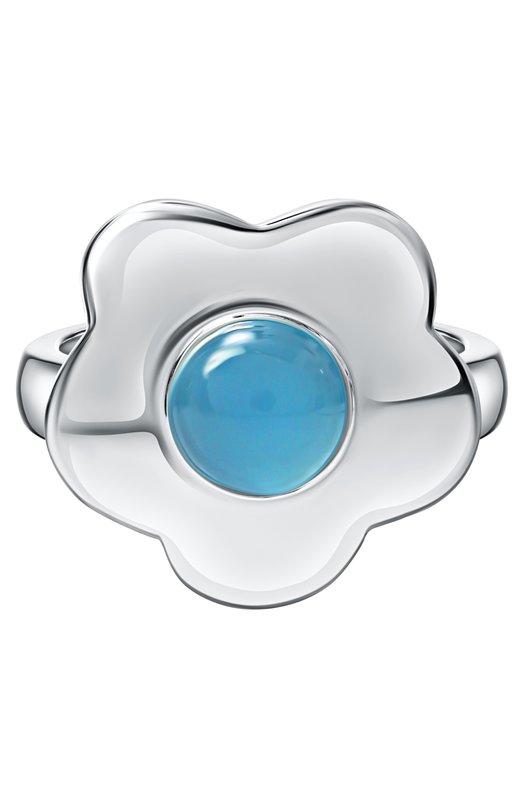 Кольцо Big flower c голубым агатом Moonka FLW-925SL-RG00-HLD-BL Серебряный FLW-925SL-RG00-HLD-BL