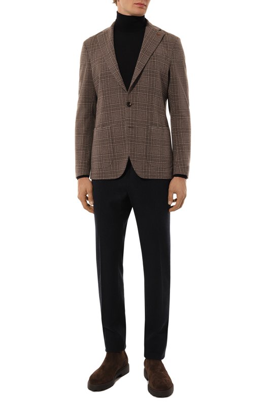Пиджак из хлопка и шерсти Sartoria Latorre JD74/JG051 Коричневый  JD74/JG051 Фото 3