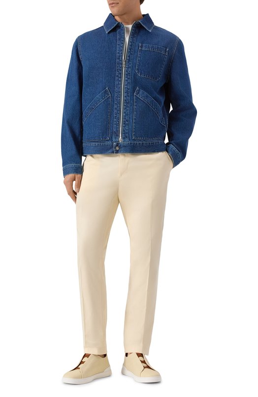 Текстильные кеды Triple Stitch Zegna S7981Z/LHLNA Бежевый  S7981Z/LHLNA Фото 2