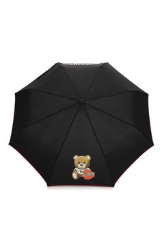 Женский складной зонт MOSCHINO черного цвета, арт. 8080-0PENCL0SE | Фото 1 (Материал: Текстиль, Металл, Синтетический материал; Нос: Не проставлено; Материал сплава: Проставлено; Региональные ограничения белый список (Axapta Mercury): Не проставлено)