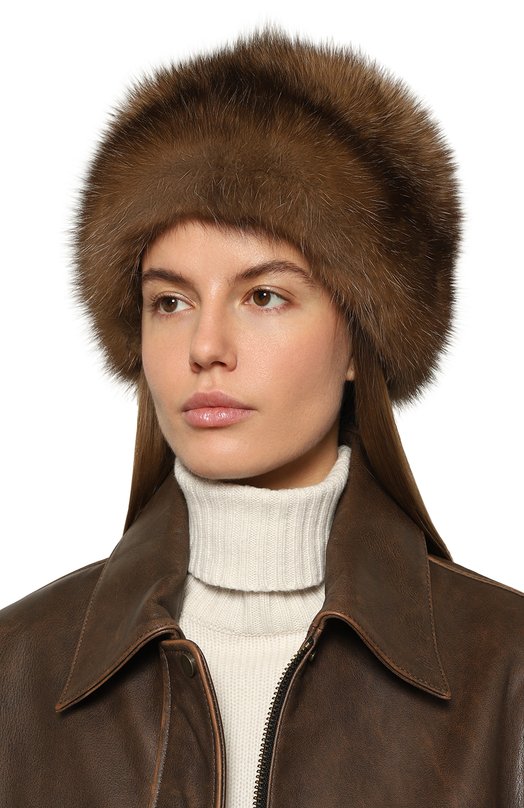 Шапка-кубанка Валерия из меха соболя FurLand 0160912610013100010 Коричневый  0160912610013100010 Фото 2