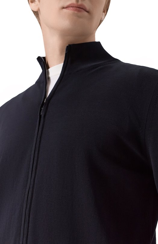 Хлопковый кардиган Canali C0022/MK02459 Чёрный  C0022/MK02459 Фото 5