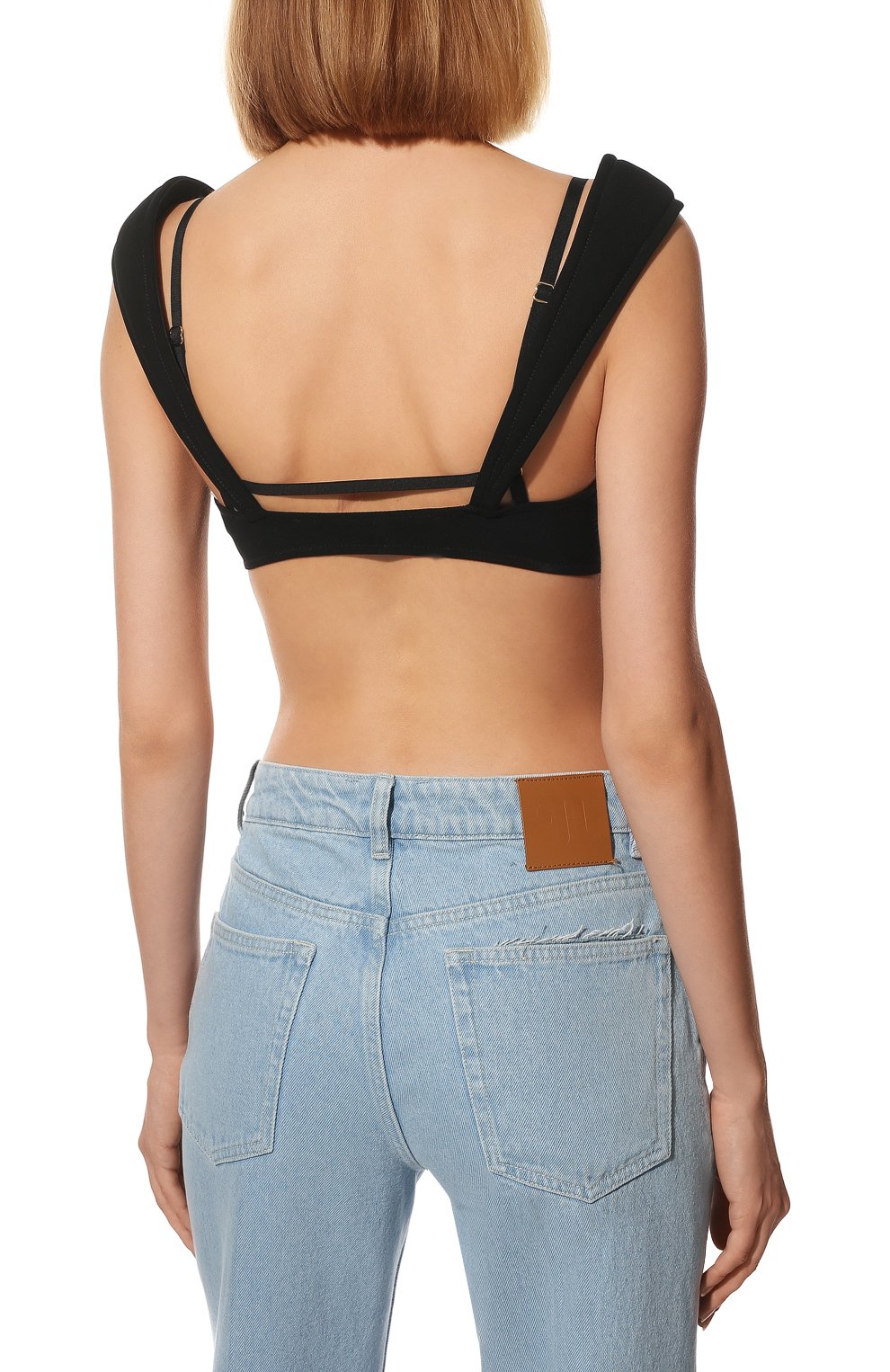 Бра-топ из вискозы JACQUEMUS черного цвета по цене 39200 руб., арт. 221T0019-1036, фото 4 Бра-топ из вискозы JACQUEMUS, арт. 221T0019-1036, фото 4