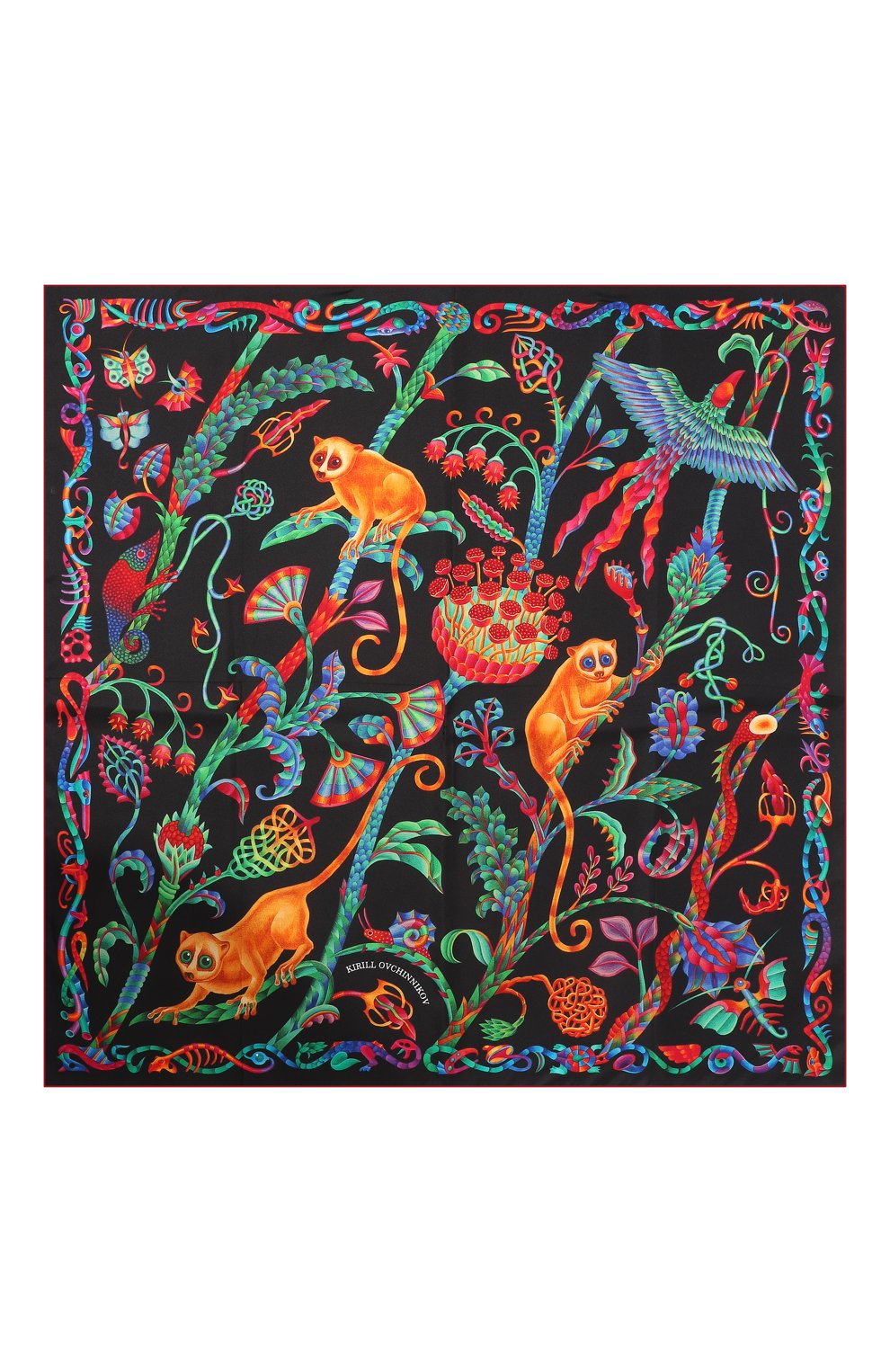 Шелковый платок lemur in black KIRILL OVCHINNIKOV, арт. 90\L, фото 4