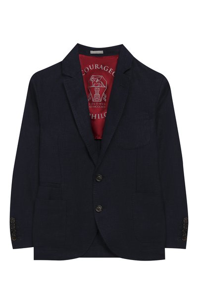 Костюм из льна и шерсти BRUNELLO CUCINELLI темно-синего цвета по цене 126500 руб., арт. BH422A102B, фото 2 Костюм из льна и шерсти BRUNELLO CUCINELLI, арт. BH422A102B, фото 2